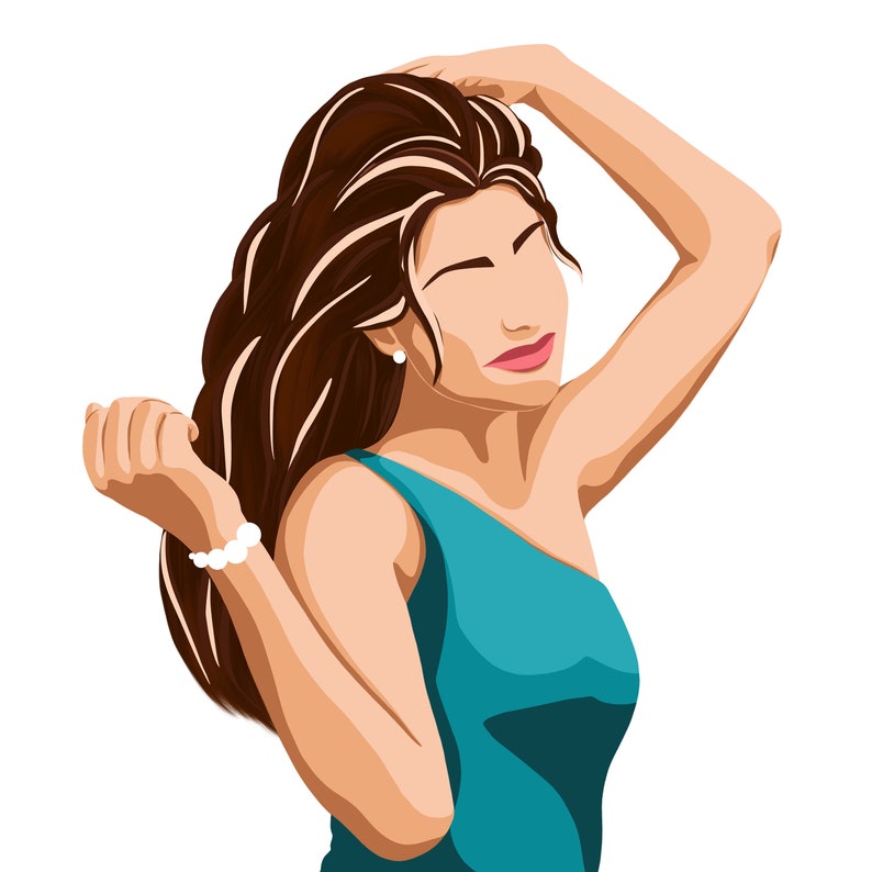 Custom Digital Faceless Portrait drawing from photo layered Etsy