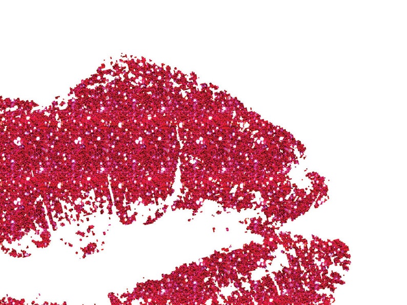 Pink Red Glitter Kiss Lips Printable wall art decor poster Etsy
