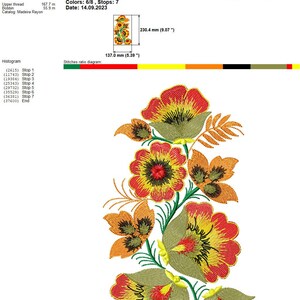 Ethnic floral pattern information for embroidery file NH_0009
