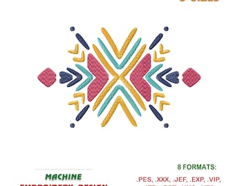 Ethnic Ornament Aztec. Design for machine embroidery, Buy and instantly download. 8 file formats for popular embroidery machines | NH_0344-1