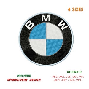 Badge Car BMW. Machine Embroidery design. Files: pes, jef, sew, vip, dst. | #615