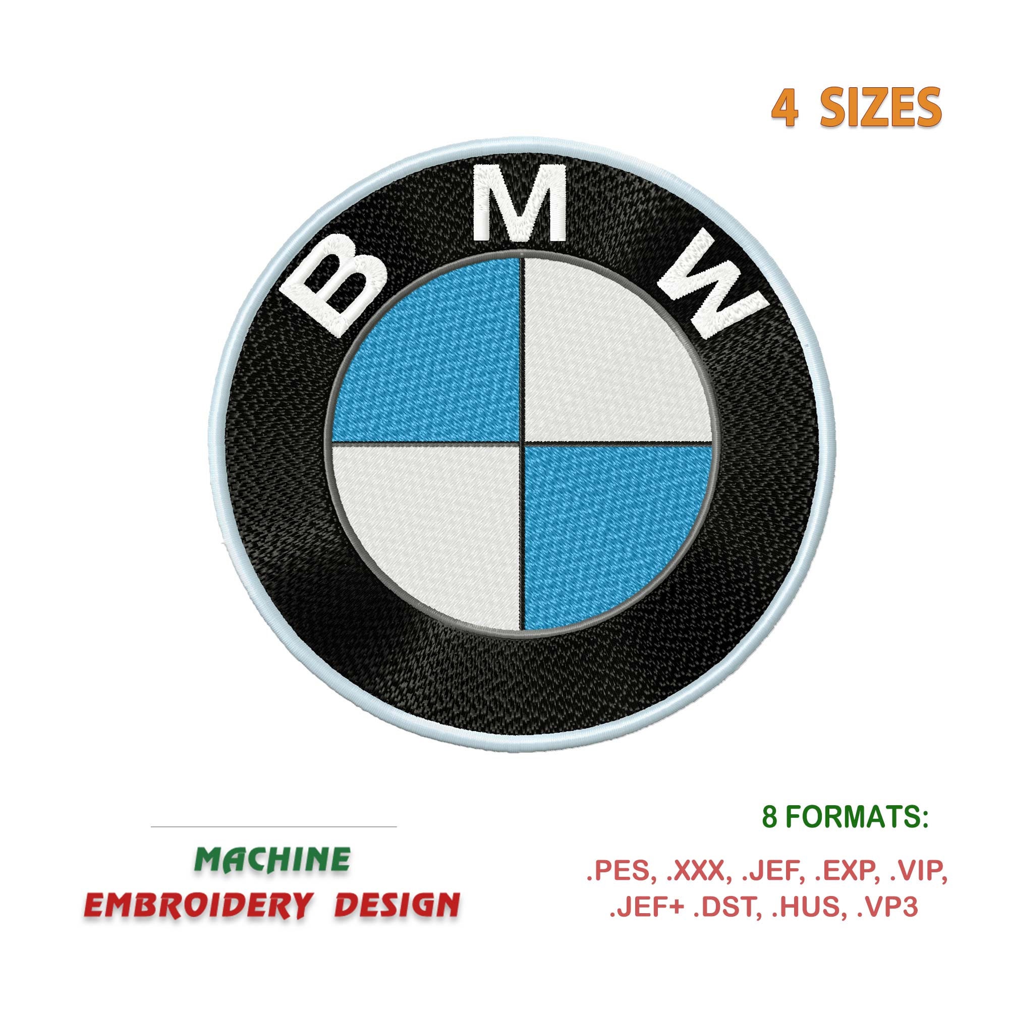 7pcs Black&White Carbon BMW Logo Emblems Set: Steering+Hubcaps+