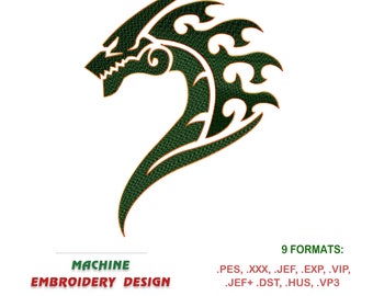 Machine Embroidery design. Dragon tattoo, downloadable embroidery file, Instant download #NH_0210