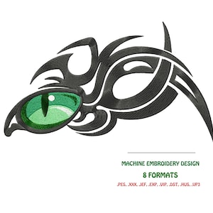 Abstract dragon eye. 3 size. Machine Embroidery design. Embroidery files. Instant Download. Embroidery digitizing,  for machine embroidery.