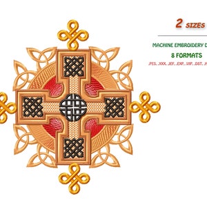 Celtic ornament, color. Machine Embroidery Design. 3 sizes. For embroidery on clothes and other items of the wardrobe (shirts, caps, bag)