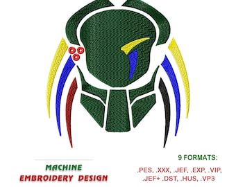 Machine Embroidery design. Predator, downloadable embroidery file, Instant download #NH_0703-1