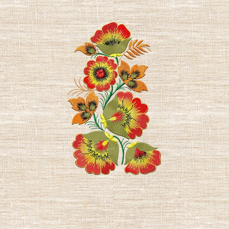 Ethnic floral pattern embroidery design NH_0009