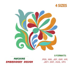 Flower decoration. Machine embroidery design (file JEF, PES, HUS, exp etc.), for machines: Janome, Brother, Husqvarna, Melco etc. | #423-3