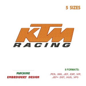 Logotipo KTM. Emblema de motocicleta. Diseño de bordado a máquina. | #659-8