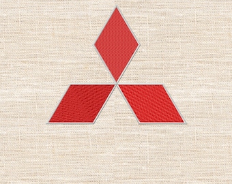 Emblem Mitsubishi. Car Logo. Machine Embroidery Design