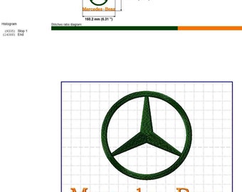 Emblem Car Mercedes - Benz. Machine Embroidery Design