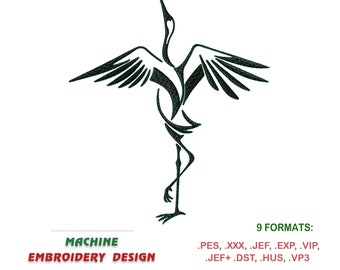 Machine Embroidery design. Heron, downloadable embroidery file, Instant download #NH_0301