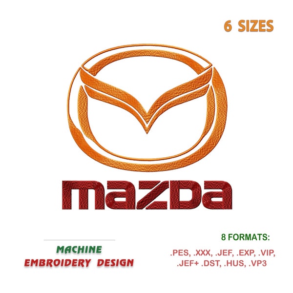 Emblem Car Mazda. Machine Embroidery design. | #619-3