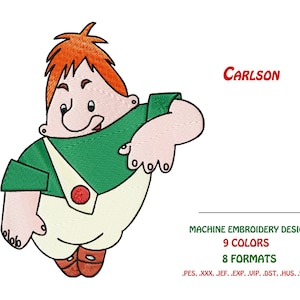 Carlson, Cartoon embroidery. Machine Embroidery design. Embroidery files. Instant Download. Embroidery digitizing,  for machine embroidery.