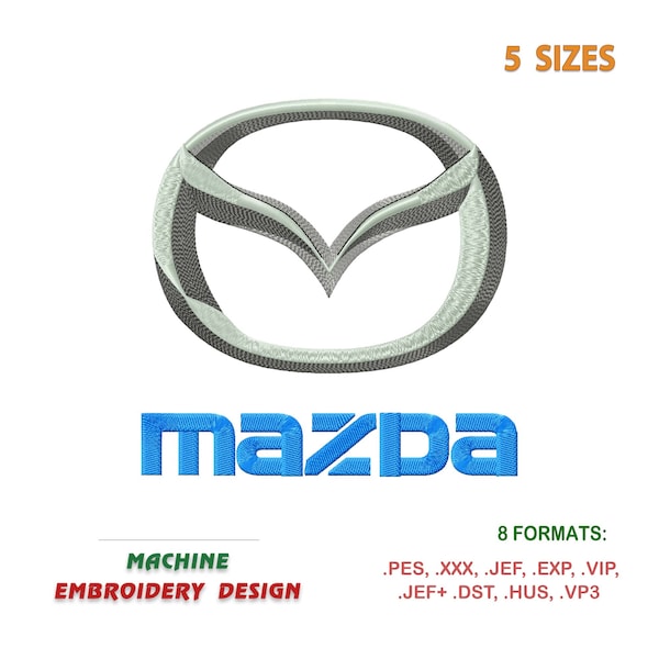 Logo Mazda, Car Emblem. Machine Embroidery design. | #619-2