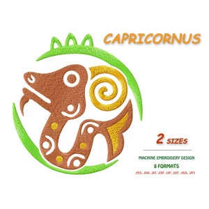 Capricorn Zodiac Sign Machine Embroidery Design: Symbol of Perseverance and Success, Instant Download | #NH_0104