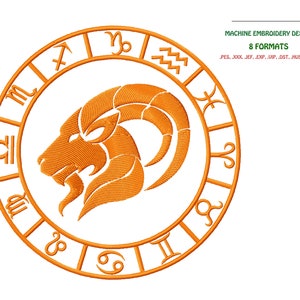 Znak zodiaku Koziorożec. Projekt do haftu maszynowego. Plik do haftu. Natychmiastowe pobranie. Formaty: pes; jef; hus; vip; dst; itp. | #NH_0056