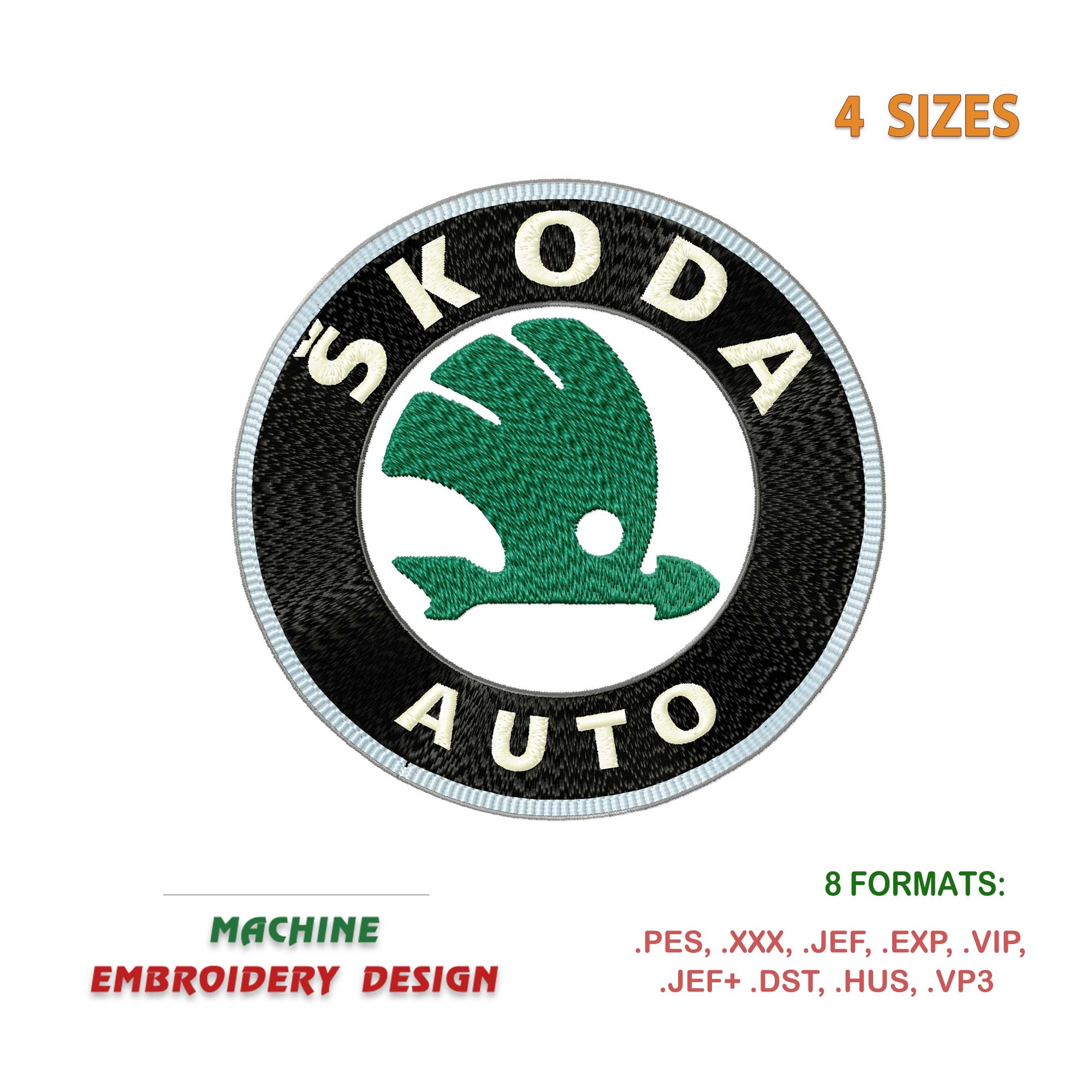 Logo Badge Rear or Front Skoda Octavia and Fabia Original Green and Chrome
