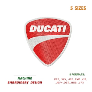 Logo Ducati, Motorcycle emblem. Machine Embroidery design. | #659-9