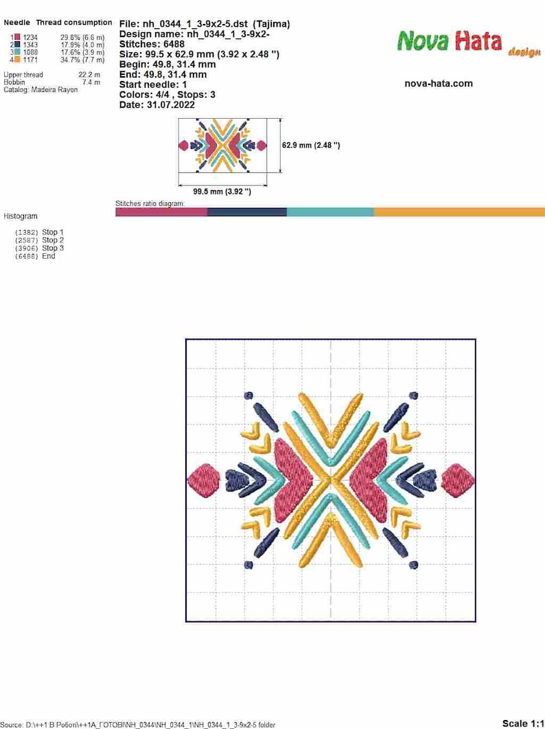 Ethnic Ornament Aztec. Design for Machine Embroidery, Buy and Instantly ...