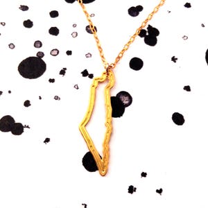 Pays contour Israël collier Israël carte argent Collier or rempli Israël pendentif judaica Terre Sainte collier bat mitzvah cadeau minimaliste