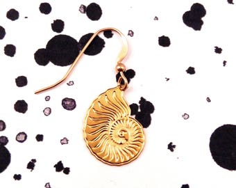 Gold Seashell Earrings: Sterling Silver Ocean Jewelry