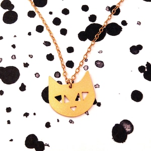 Gold Filled Cat Necklace: Minimalist Animal Pendant