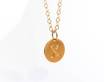 Personalized Initial Necklace: 14k Gold Filled Charm, Dainty Monogram Pendant