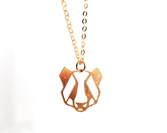 Geometrische Panda-Halskette: 14k Gold Filled Tier-Anhänger
