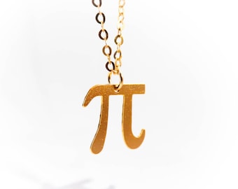 Pi Halskette: Vergoldeter Anhänger, Sterling Silber Kette