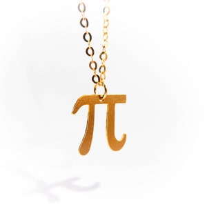 PI goldenen Schnitt Halskette Silber vergoldet Anhänger Golden Phi gefüllt Sterling Silber Wissenschaft Heilige Geometrie Mathematik griechischen Buchstaben