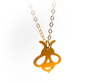 Gold Filled Honey Bee Halskette: Minimalistischer Insekt Anhänger