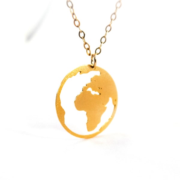 Globe Necklace World Necklace Travel Necklace Earth Necklace Jewelry Globe Charm Necklace Long Distance Relationship Gift Beep Studio