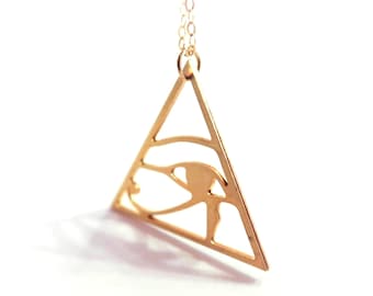 Auge des Horus Anhänger: Gold Ägyptischer Wadjet Anhänger, Unisex Schmuck