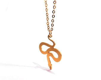 Gold Filled Schlange Halskette: Minimalistischer Reptilien Schmuck