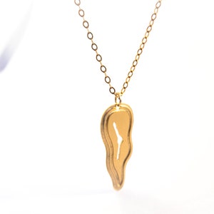 Salvador Dali Melting Clock Necklace: 14k Gold Filled Modern Art Pendant