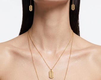 Gold Rasierklinge Halskette: Minimalist Halskette, 14k Gold Filled