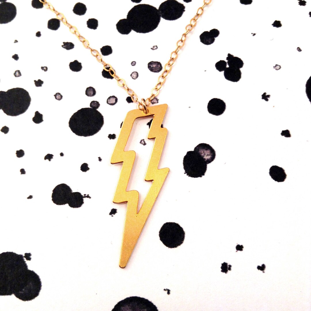 Lightning Bolt Necklace Stainless Steel Thunder Minimalist Pendant Simple Hip Hop