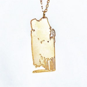 Gold Ink Painting Necklace Modern Art Design Drawing Graphic Sketch Pop Pendant Graffiti Street Art Gold Filled And Silver Minimalist Gift