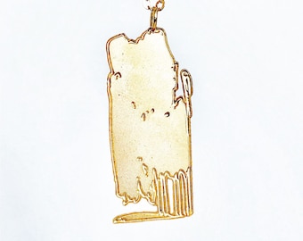 Gold Filled Kunst Anhänger: Modernes Grafikdesign