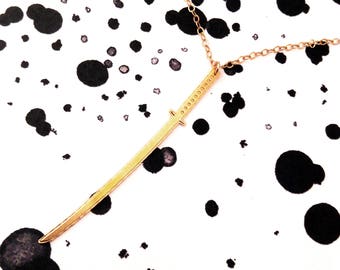 Halsband med samurajsvärd i guld: 14k guldfyllt hänge