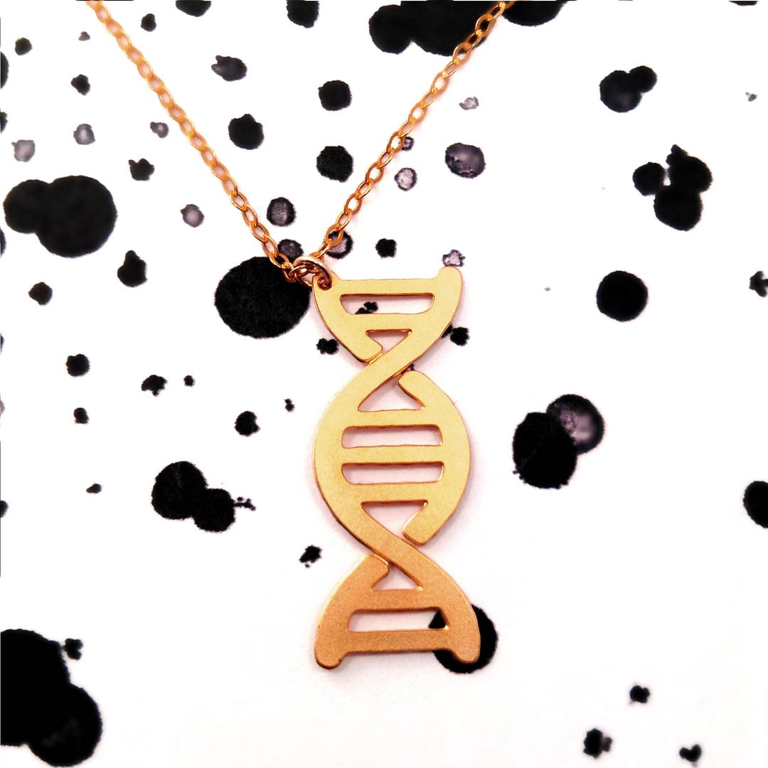 DNA Necklace Science Double Helix Necklace Biology Silver Etsy Israel
