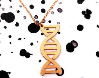 DNA Double Helix Necklace: 14k Gold Filled Science Jewelry