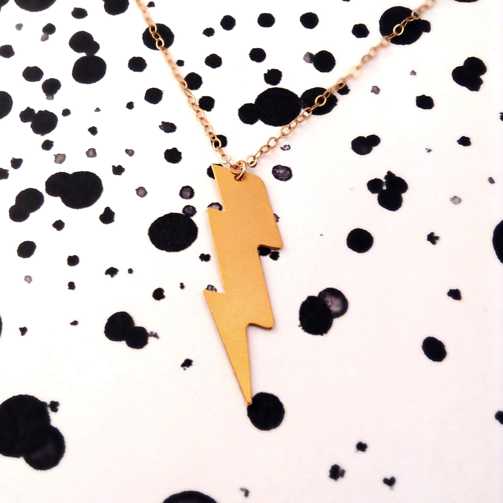 Gold Lightning Bolt Necklace Thunder Strike Dainty Necklace Etsy Israel