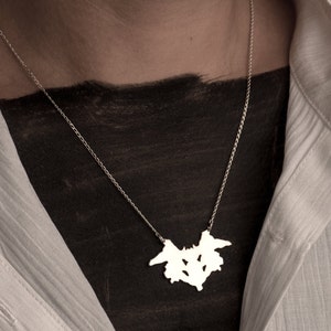 Rorschach cartão de teste colar psicologia jóias beep estúdio unissex arte declaração colar ouro prata esterlina ciência geek pingente presente