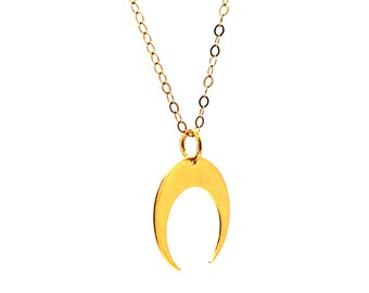 Gold Filled Phase Mond Halskette: Minimalistischer Icon Schmuck