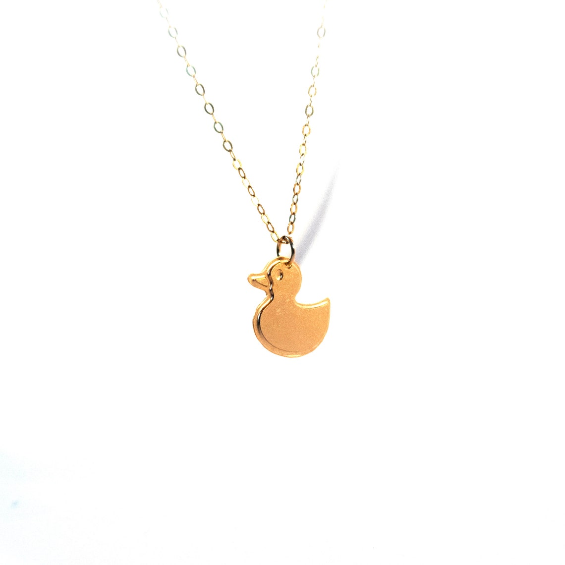 Toy Duck Necklace Gold Filled Necklace Yellow Duck Icon Etsy