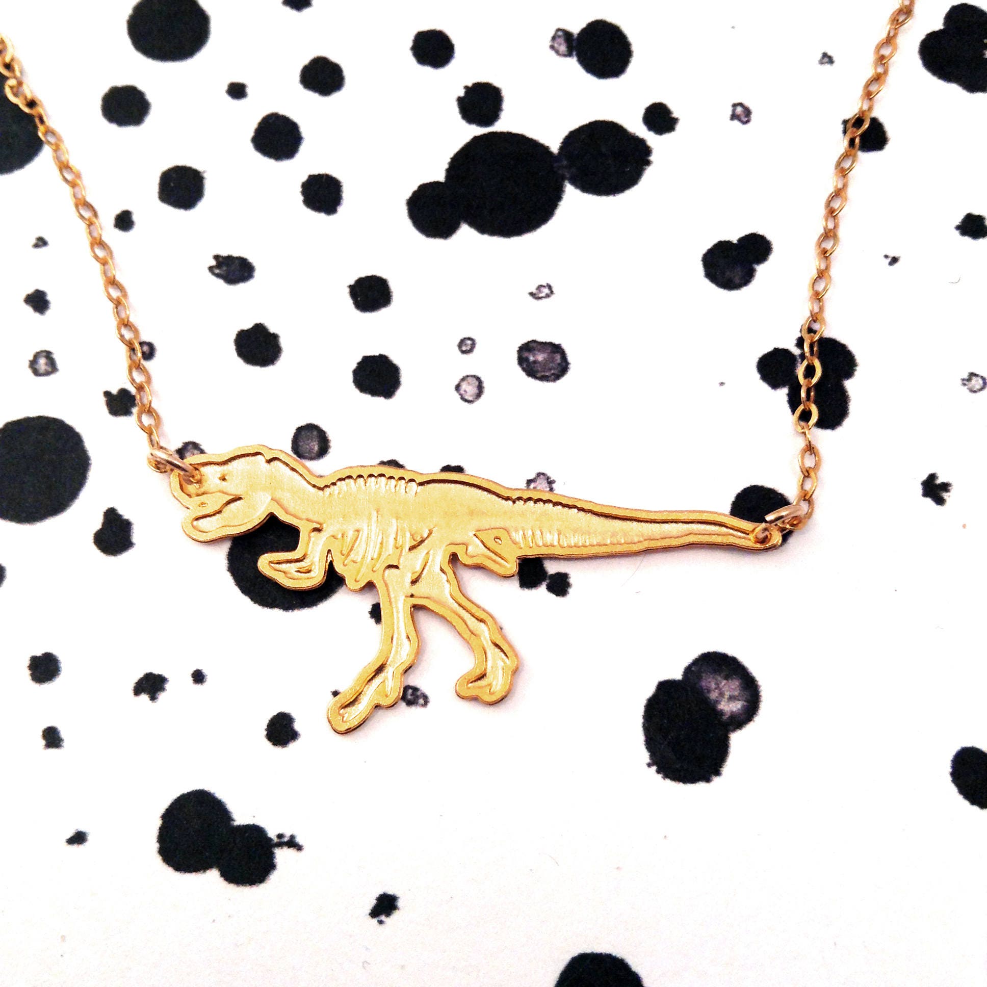 Gold Filled Dinosaur Fossil Necklace: Geeky Icon Jewelry - Etsy Israel