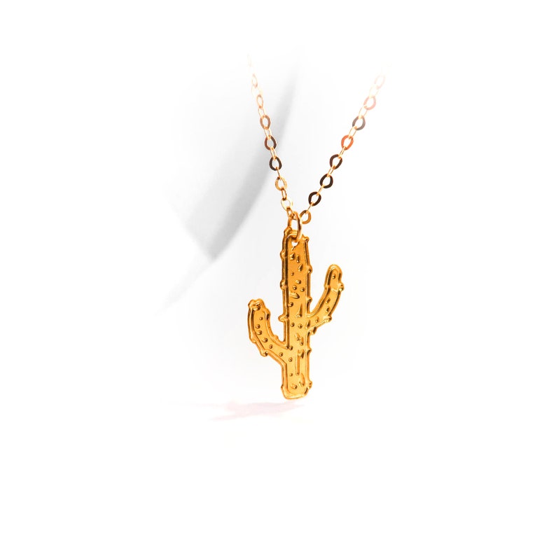 Cactus Necklace Gold Cactus Plant Necklace Jewelry Icon Etsy