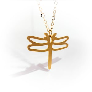 Dragonfly Necklace Gold Filled Silver Bug Insect Animal Icon Jewelry Design Gold Plated Small Pendant Minimalist Unique Handmade Beep Studio